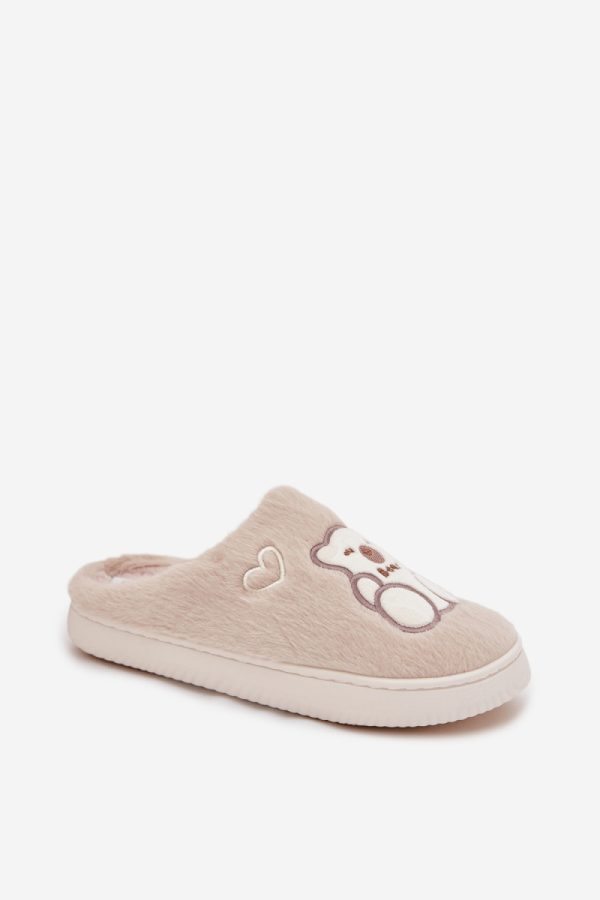 Beige Slippers in Slippers For Women with Fabric, Warmers, Footbed and Sole Height