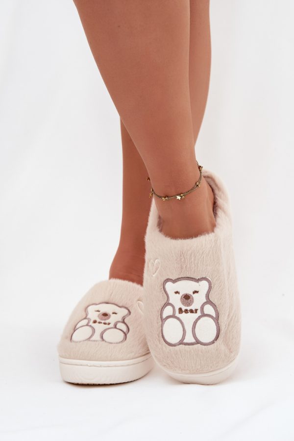 Beige Slippers in Slippers For Women with Fabric, Warmers, Footbed and Sole Height