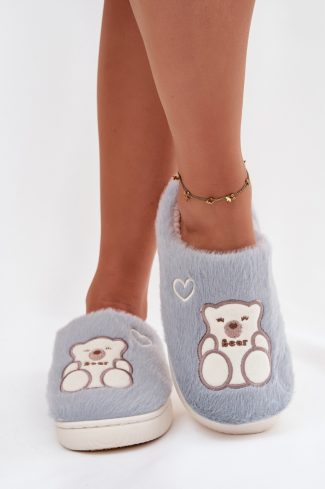 Blue Slippers in Slippers For Women with Fabric, Warmers, Footbed and Sole Height