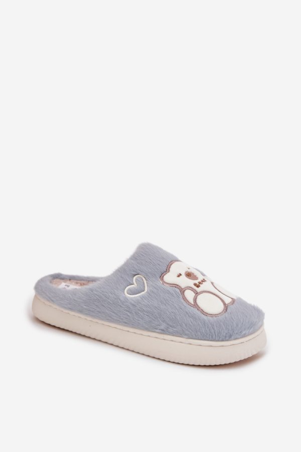 Blue Slippers in Slippers For Women with Fabric, Warmers, Footbed and Sole Height
