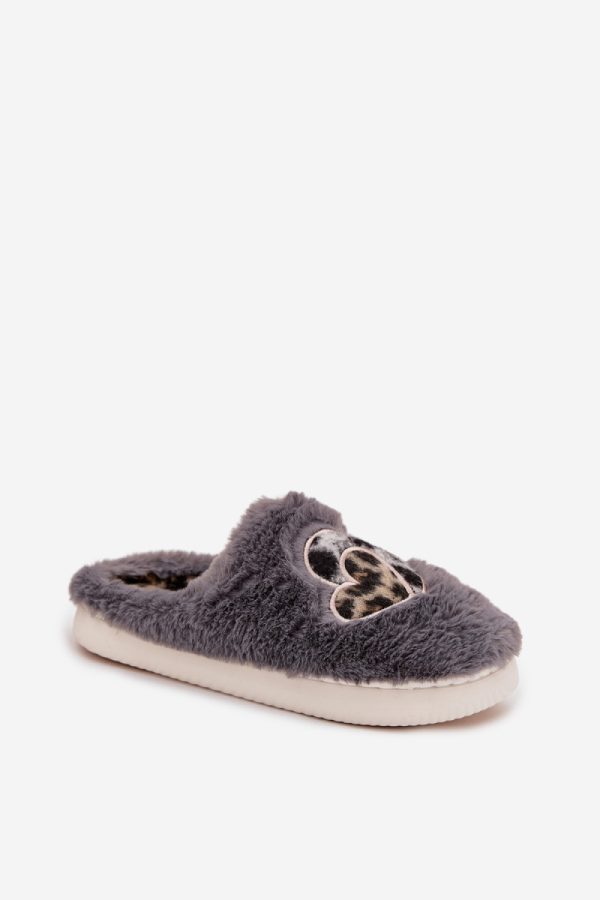 Grey Slippers in Slippers For Women with Fabric, Warmers, Footbed and Sole Height