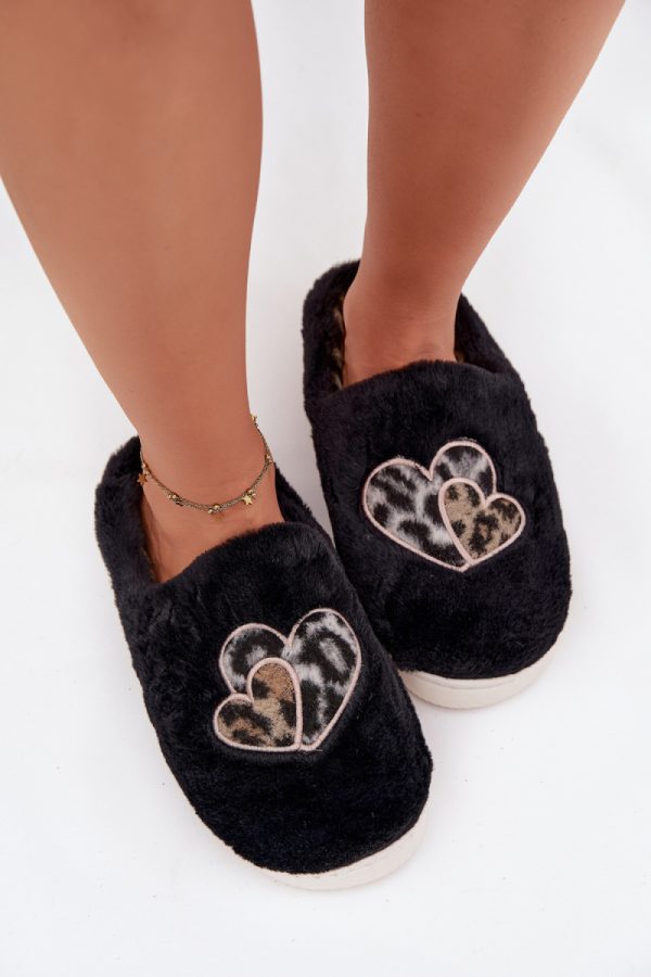 Black Slippers in Slippers For Women with Fabric, Warmers, Footbed and Sole Height