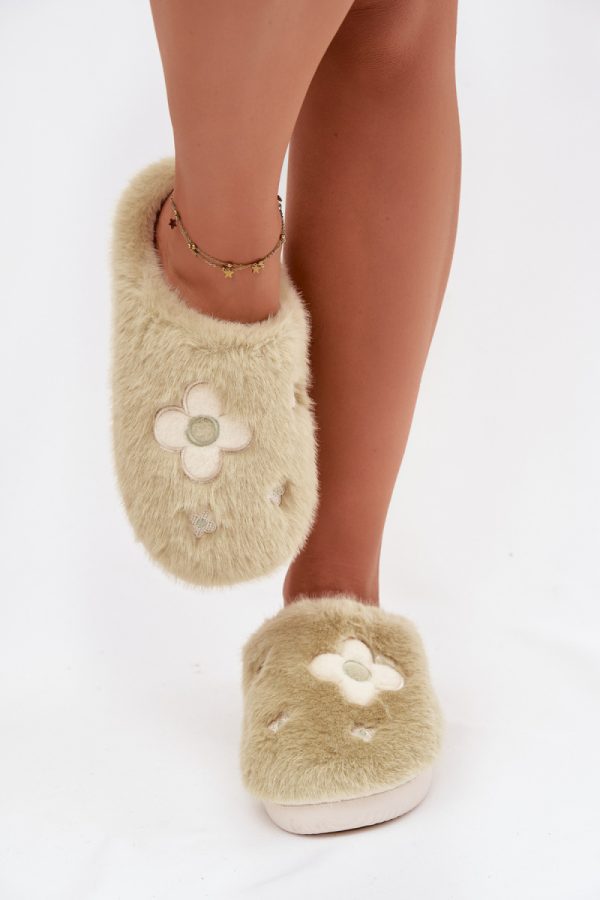 Green Slippers in Slippers For Women with Fabric, Warmers, Footbed and Sole Height