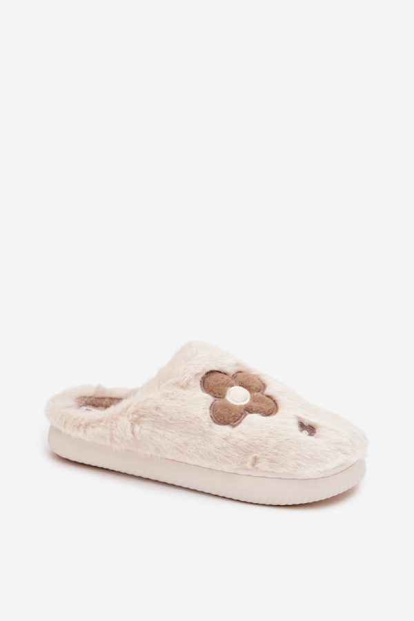 Beige Slippers in Slippers For Women with Fabric, Warmers, Footbed and Sole Height