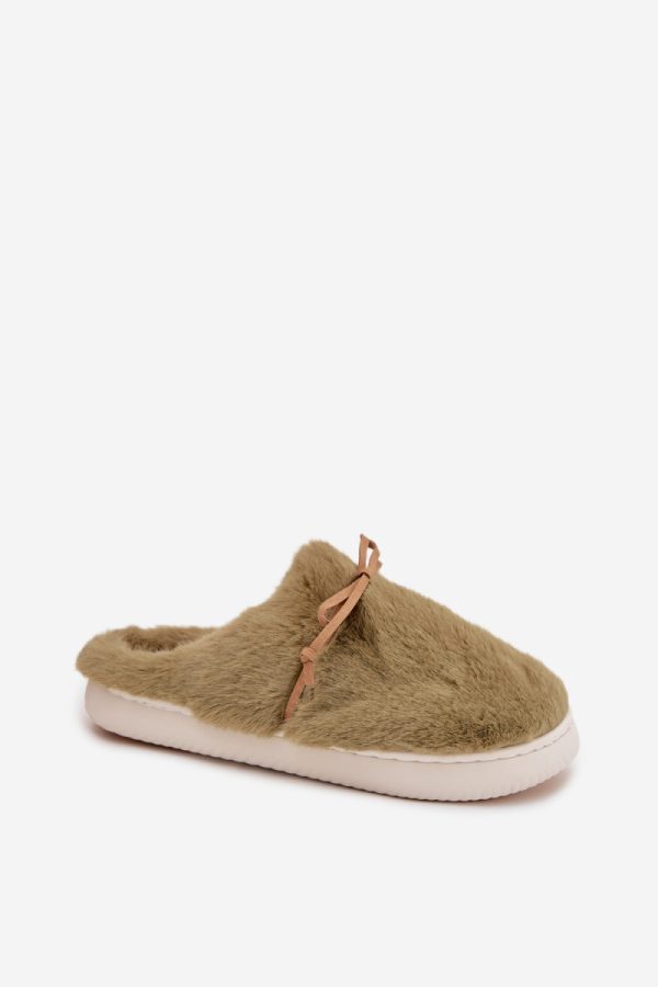 Green Slippers in Slippers For Women with Fabric, Warmers, Footbed and Sole Height