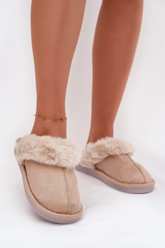 Beige Slippers in Slippers For Women with Fabric, Warmers, Footbed and Sole Height