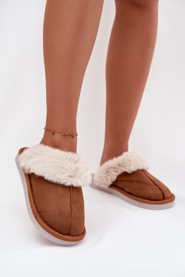 Brown Slippers in Slippers For Women with Fabric, Warmers, Footbed and Sole Height
