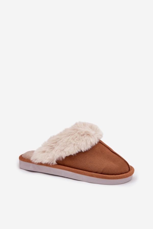 Brown Slippers in Slippers For Women with Fabric, Warmers, Footbed and Sole Height