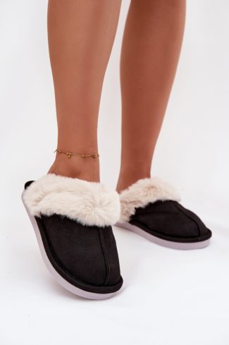 Black Slippers in Slippers For Women with Fabric, Warmers, Footbed and Sole Height