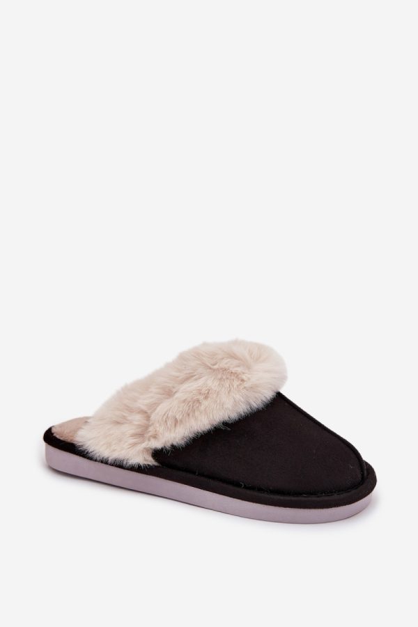 Black Slippers in Slippers For Women with Fabric, Warmers, Footbed and Sole Height