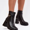 1104240.jpg Black Heel Boots in Women`s Ankle Boots & Booties with Fabric, Warmers, Footbed, Upper Height and Heel Height