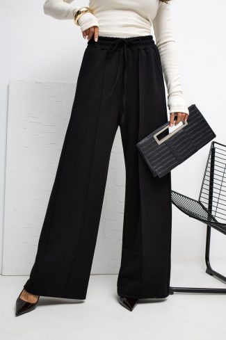 Black Tracksuit Trousers in Pants, Trousers, Shorts with Spandex and Viscose