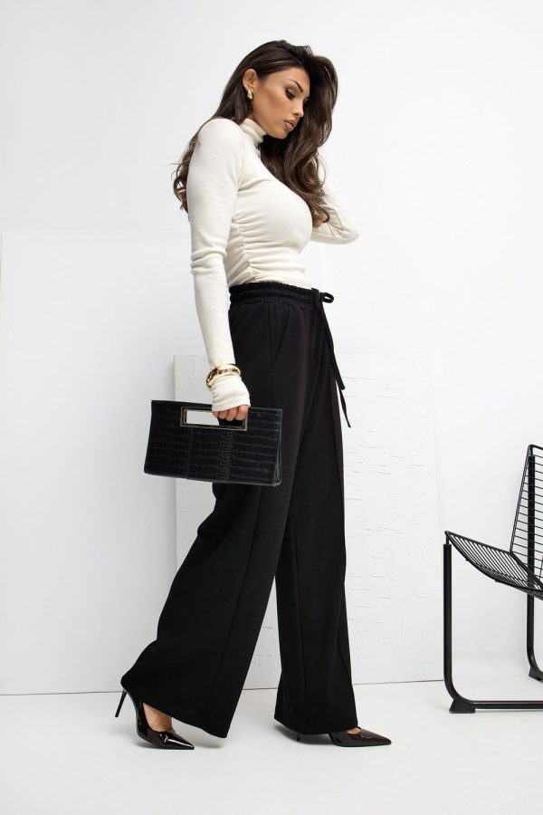 Black Tracksuit Trousers in Pants, Trousers, Shorts with Spandex and Viscose