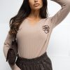 Beige Blouse in Women`s Blouses, Tunics with Cotton and Spandex