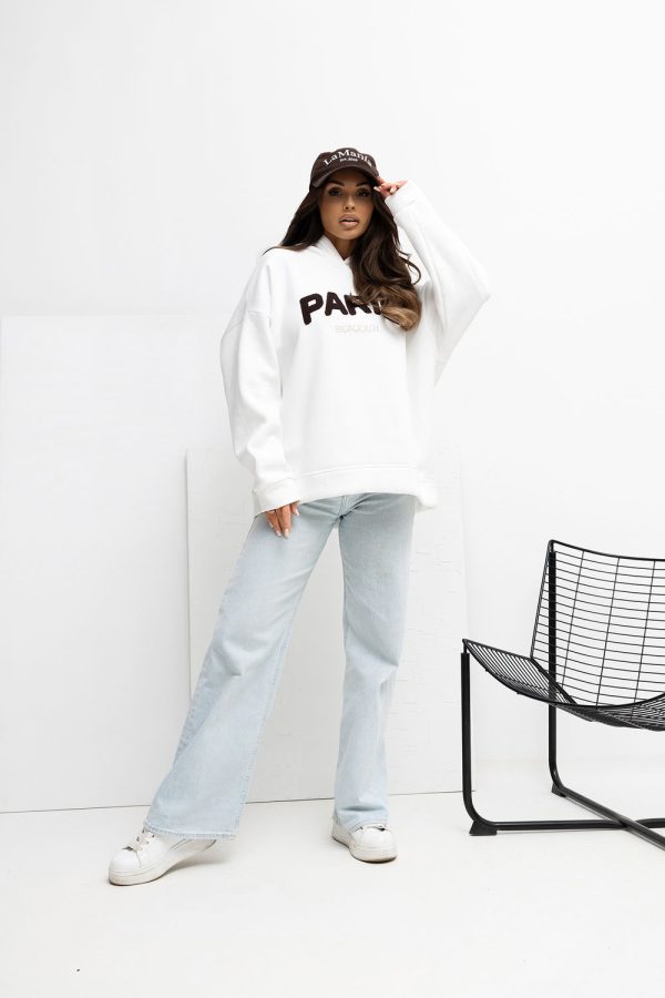Beige Sweatshirt in Sweatshirts For Women with Cotton and Spandex