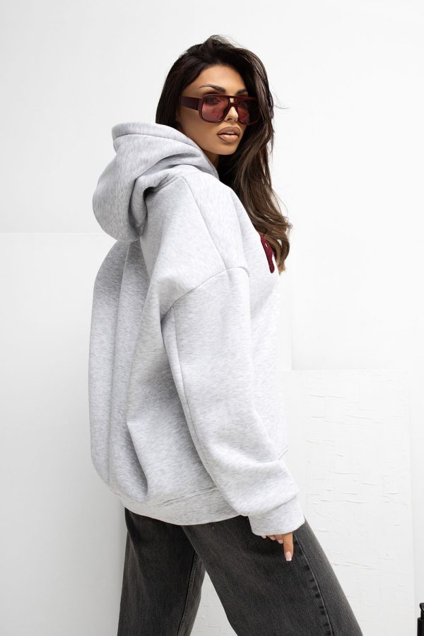 Grey Sweatshirt in Sweatshirts For Women with Cotton and Spandex