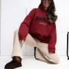 Red Sweatshirt in Sweatshirts For Women with Cotton and Spandex