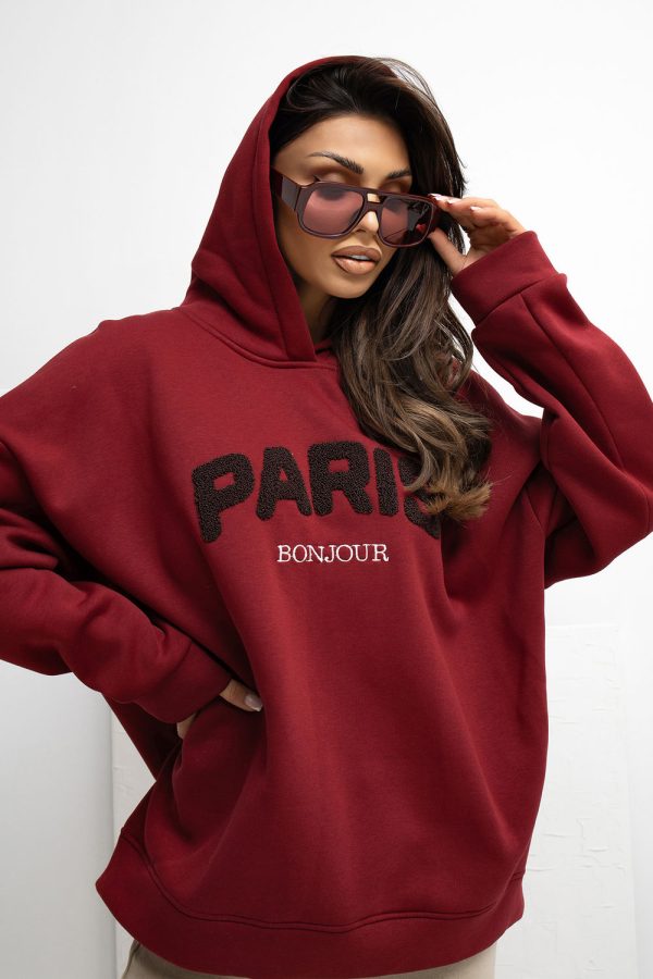 Red Sweatshirt in Sweatshirts For Women with Cotton and Spandex