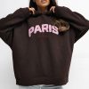 Brown Sweatshirt in Sweatshirts For Women with Cotton and Spandex