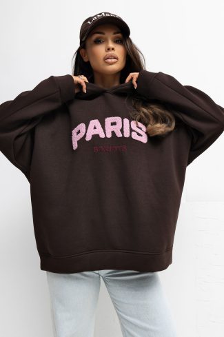 Brown Sweatshirt in Sweatshirts For Women with Cotton and Spandex