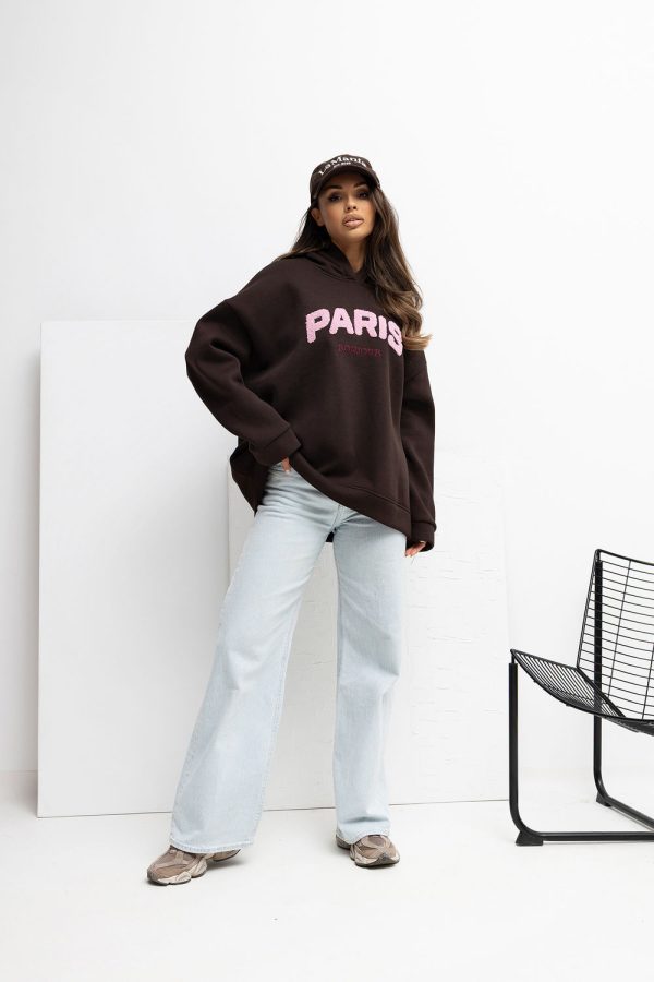 Brown Sweatshirt in Sweatshirts For Women with Cotton and Spandex