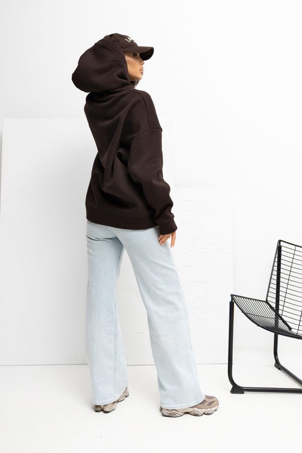 Brown Sweatshirt in Sweatshirts For Women with Cotton and Spandex