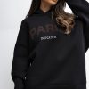 Black Sweatshirt in Sweatshirts For Women with Cotton and Spandex