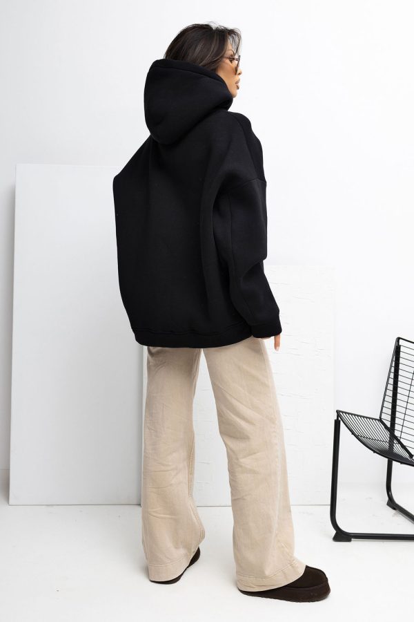 Black Sweatshirt in Sweatshirts For Women with Cotton and Spandex