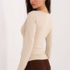 Beige Blouse in Women`s Blouses, Tunics with Spandex and Nylon