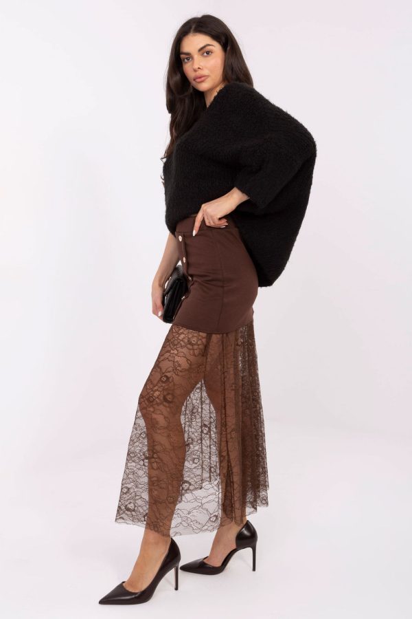 brown Lace skirt model 221591 Italy Moda