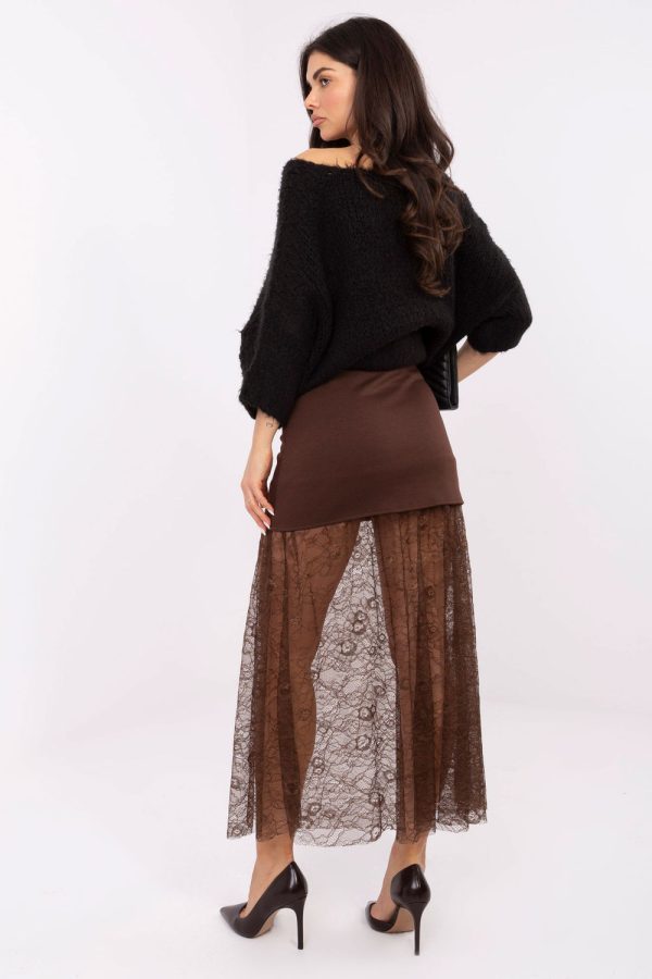 brown Lace skirt model 221591 Italy Moda