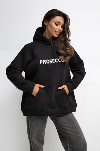 Black Sweatshirt in Sweatshirts For Women with Cotton and Spandex