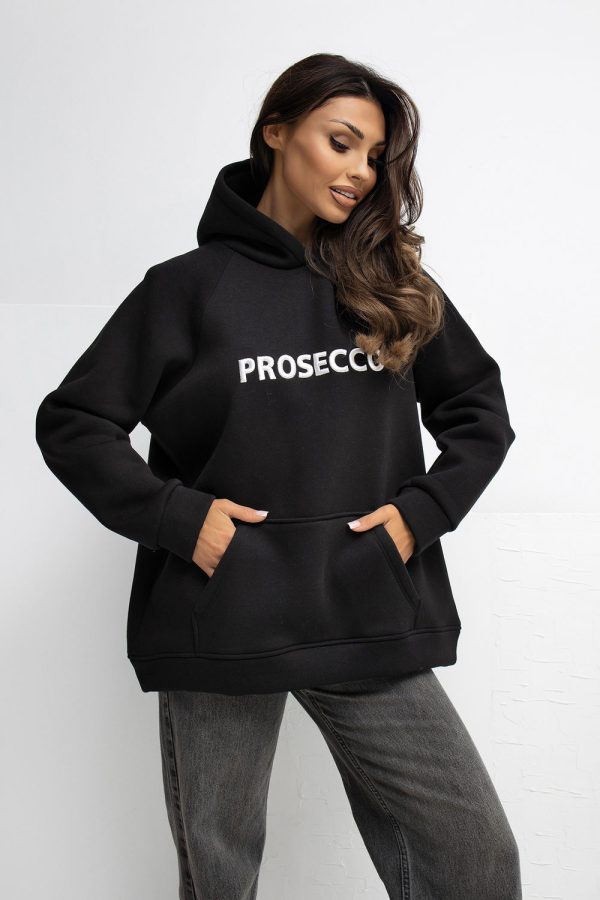 Black Sweatshirt in Sweatshirts For Women with Cotton and Spandex