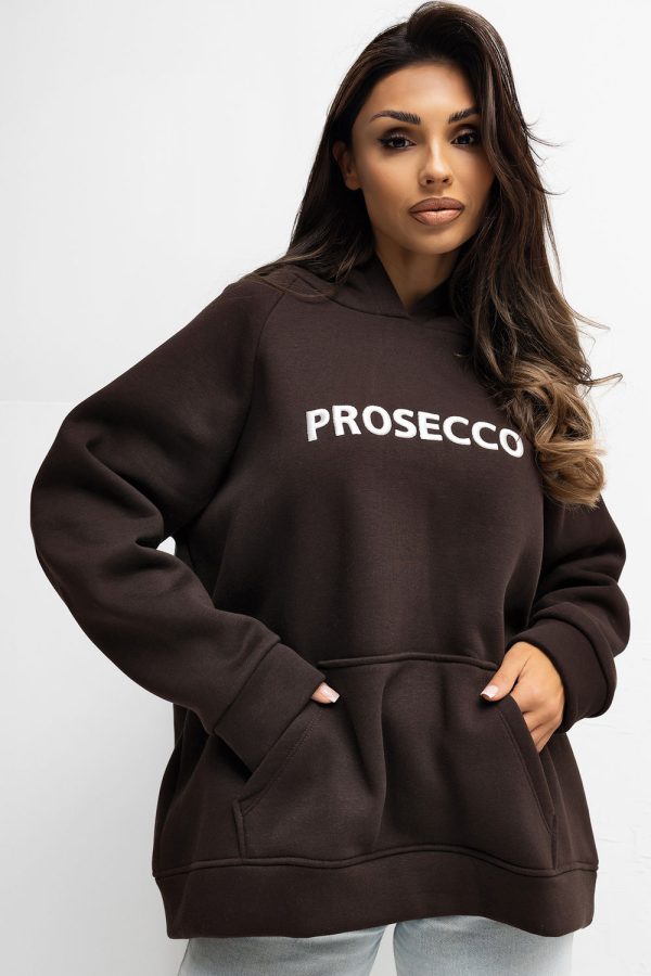 Brown Sweatshirt in Sweatshirts For Women with Cotton and Spandex