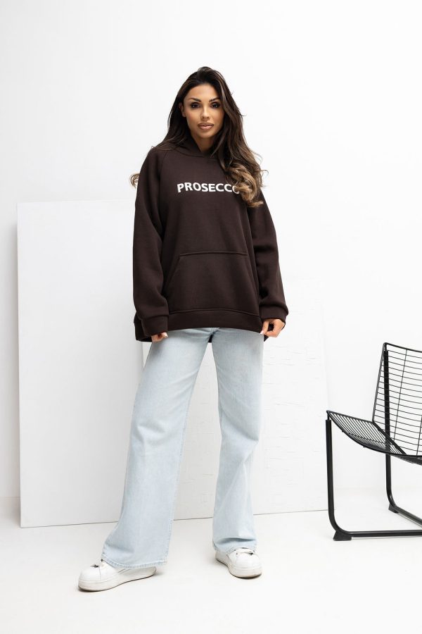 Brown Sweatshirt in Sweatshirts For Women with Cotton and Spandex