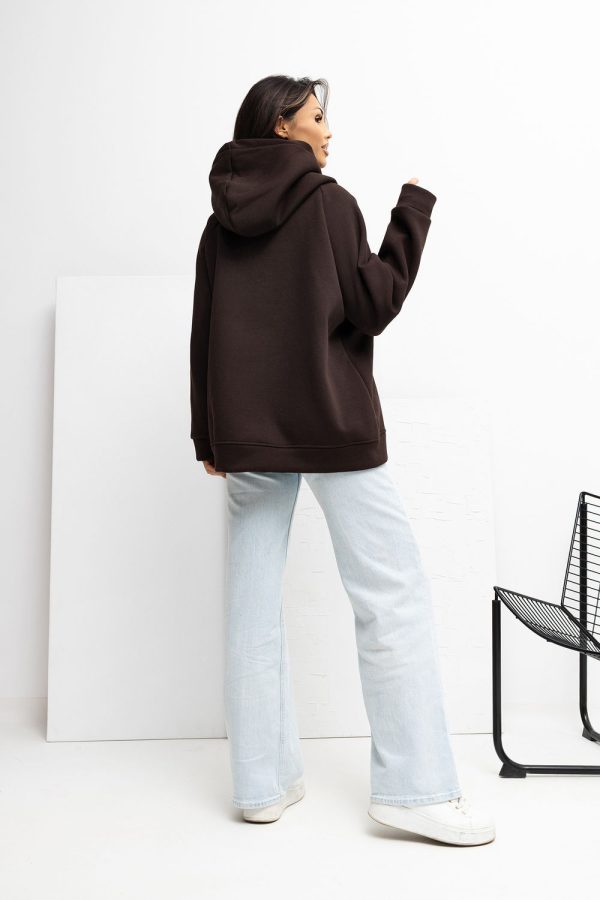 Brown Sweatshirt in Sweatshirts For Women with Cotton and Spandex