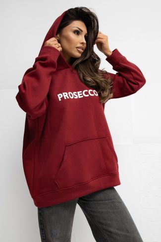 Red Sweatshirt in Sweatshirts For Women with Cotton and Spandex