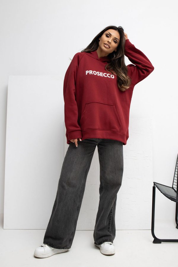 Red Sweatshirt in Sweatshirts For Women with Cotton and Spandex