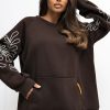 Brown Sweatshirt in Sweatshirts For Women with Cotton and Spandex
