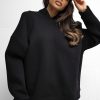 Black Sweatshirt in Sweatshirts For Women with Cotton and Spandex