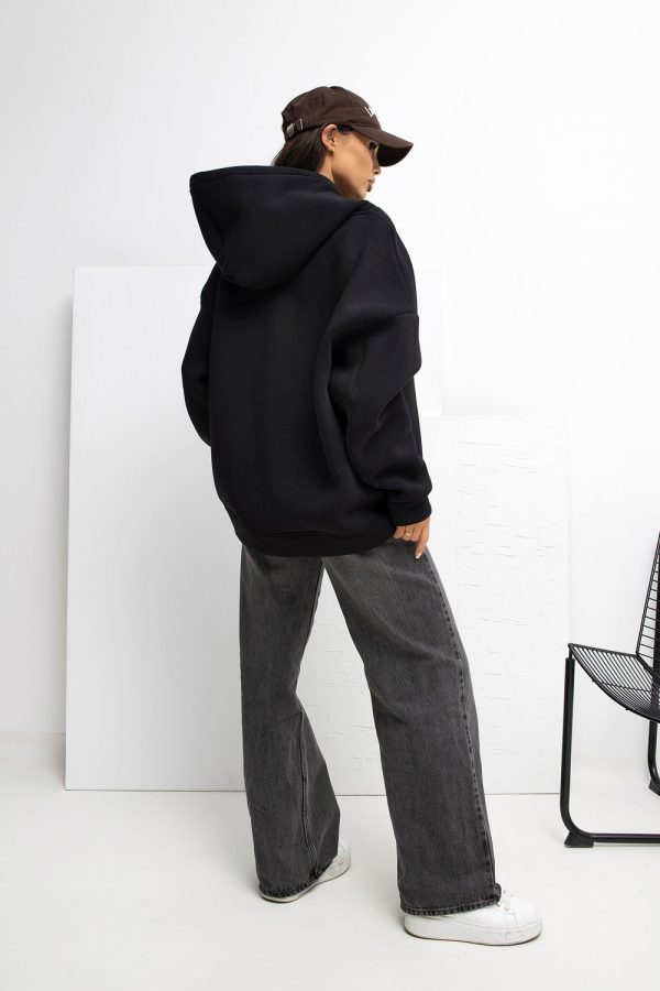 Black Sweatshirt in Sweatshirts For Women with Cotton and Spandex