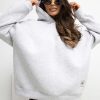 Grey Sweatshirt in Sweatshirts For Women with Cotton and Spandex