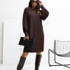 Brown Daydress in Day Dresses with Spandex and Viscose