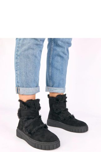 Black Boots in Women`s Ankle Boots & Booties with Fabric, Warmers, Footbed, Upper Height and Platform Height