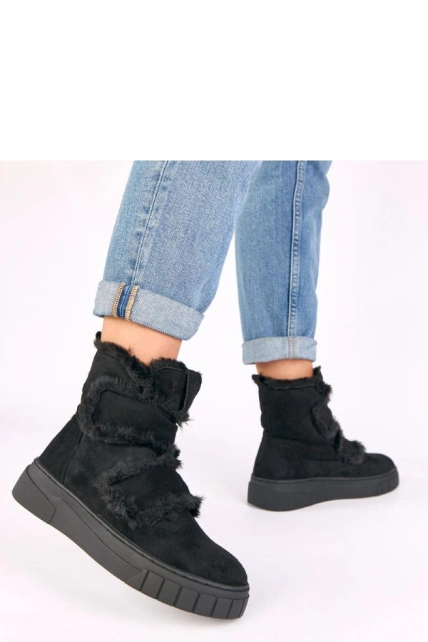 Black Boots in Women`s Ankle Boots & Booties with Fabric, Warmers, Footbed, Upper Height and Platform Height