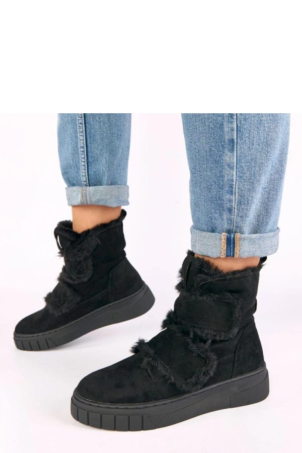 Black Boots in Women`s Ankle Boots & Booties with Fabric, Warmers, Footbed, Upper Height and Platform Height
