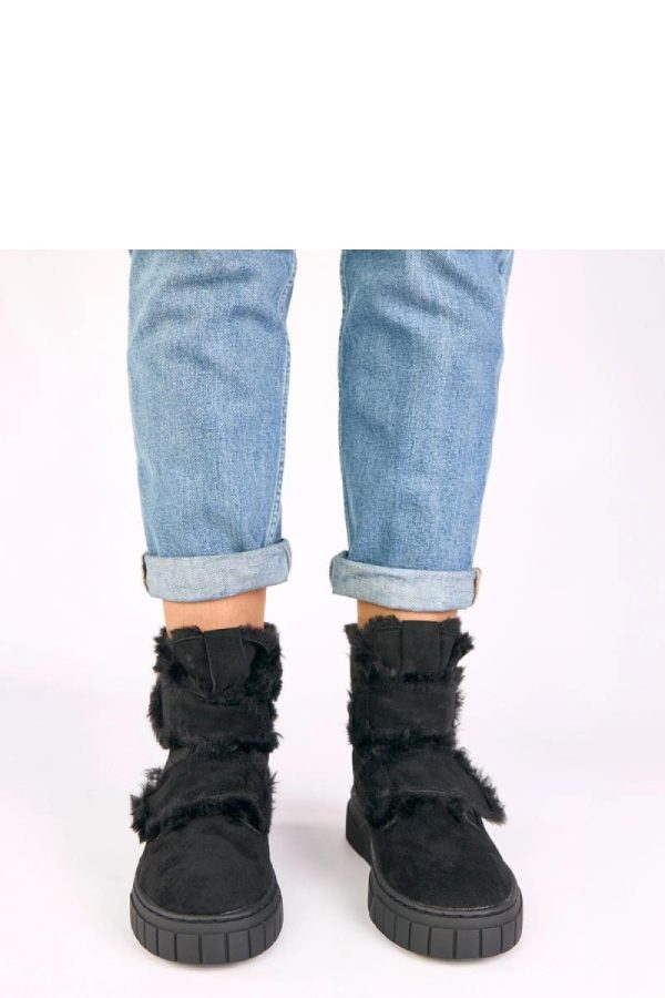 Black Boots in Women`s Ankle Boots & Booties with Fabric, Warmers, Footbed, Upper Height and Platform Height