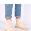 Beige Boots in Women`s Ankle Boots & Booties with Fabric, Warmers, Footbed, Upper Height and Platform Height