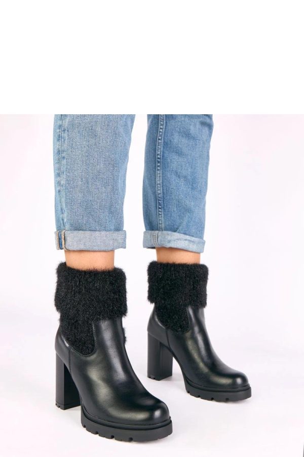 Black Heel Boots...Fabric, Footbed, Upper Height and Heel Height