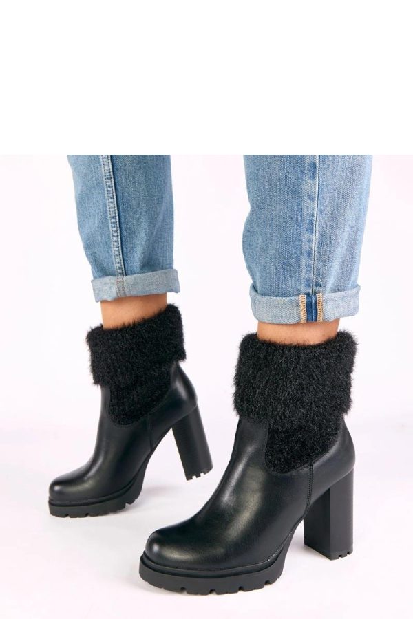 Black Heel Boots...Fabric, Footbed, Upper Height and Heel Height